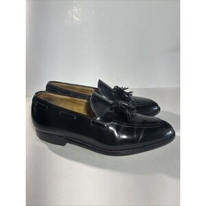 Johnston & Murphy Loafers Mens 10.5 Optima Black Tassel Leather Made in USA